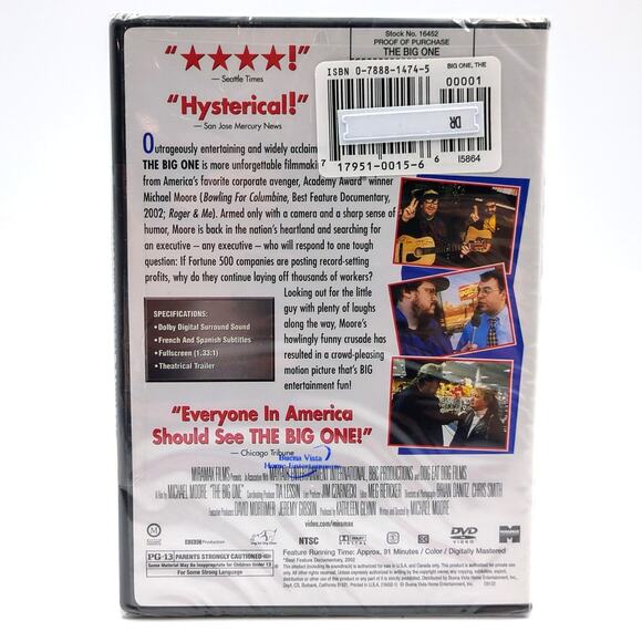 The Big One (DVD, 2004) Michael Moore Documentary Comedy Movie BRAND NEW SEALED - Picture 2 of 2